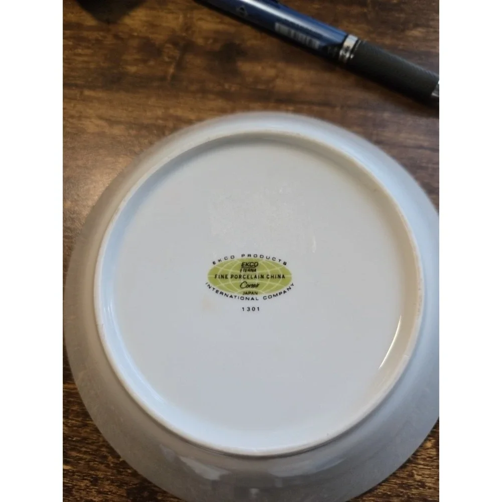 Vintage EKCO  Eterna Corsair Fine Porcelain China # 1301 set of 4 Soup‎ Bowls